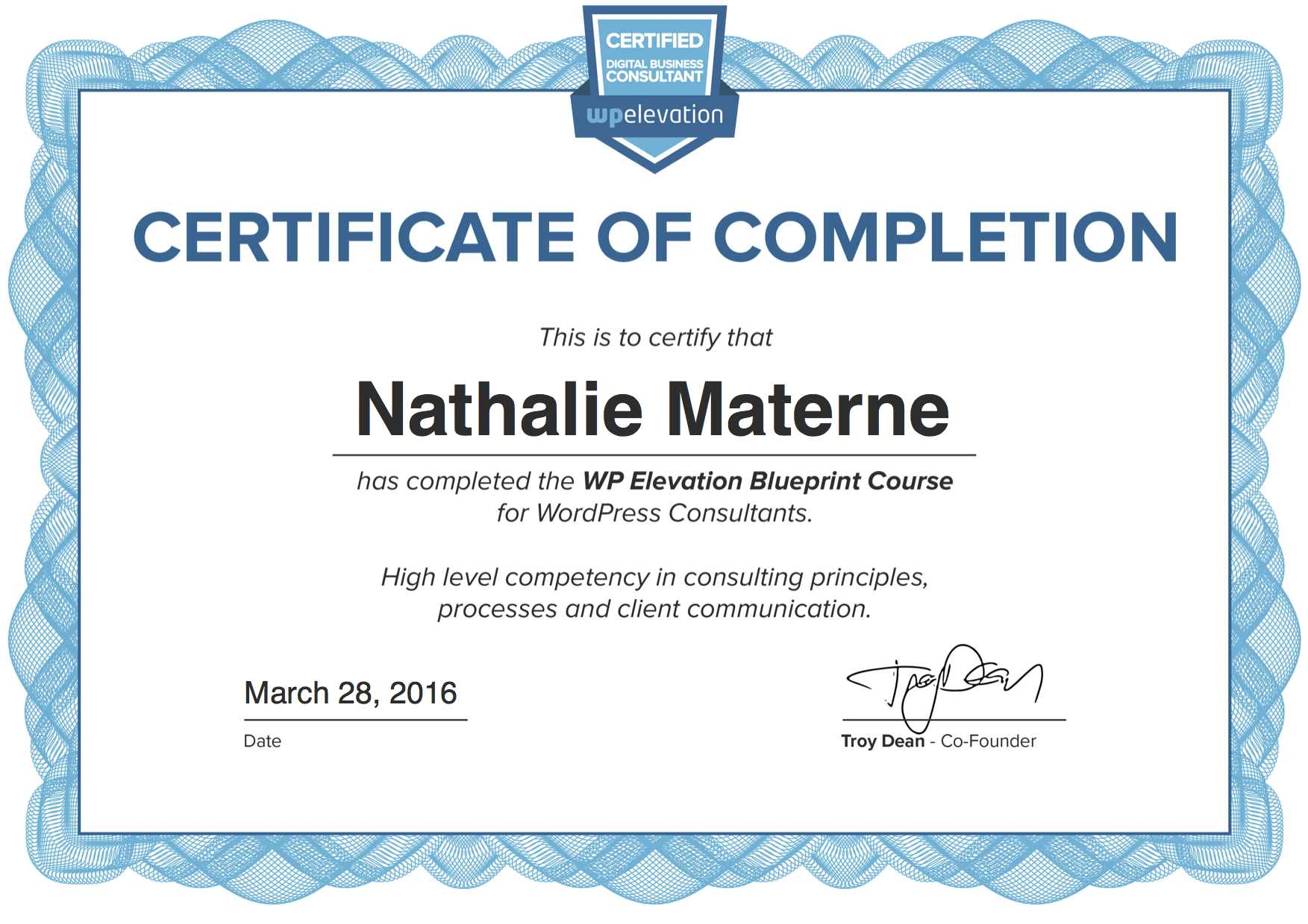 certification consultante - site web wordpress